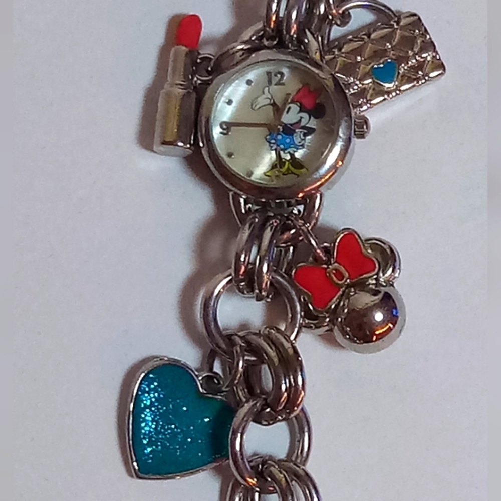 Cute Minnie Mouse watch with cute charms Bracelet